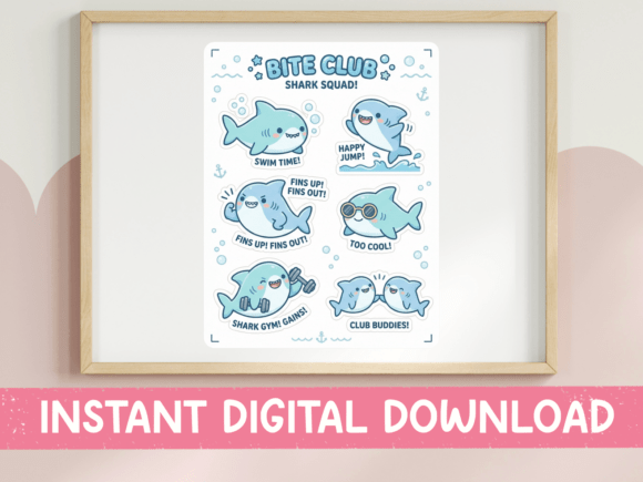 Bite Club Shark Squad Sticker Sheet