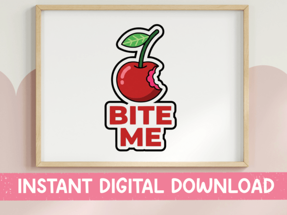 Bite Me Cherry Sticker