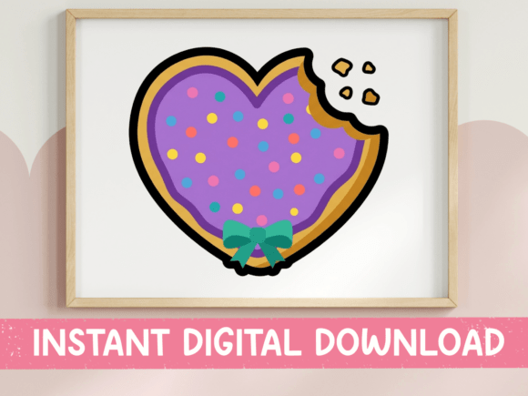 Bitten Heart Cookie Sticker Design: Graphics & T-Shirt Designs