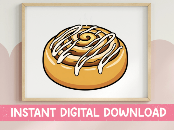 Cinnamon Roll Sticker Design Graphics