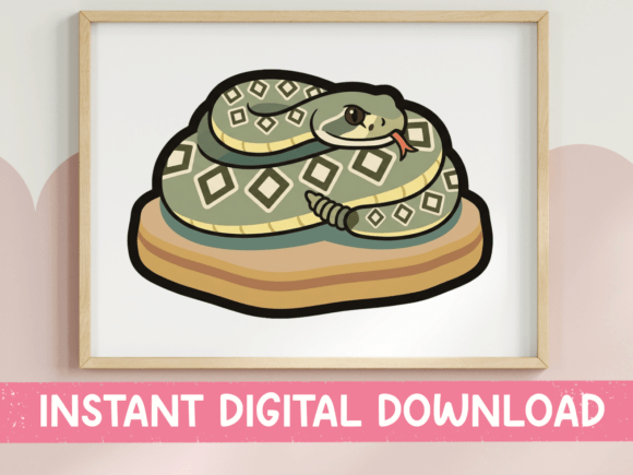 Coiled Rattlesnake Desert Sticker: Graphics for T-Shirt Designs