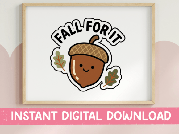 Fall for It Cute Acorn Sticker Graphics