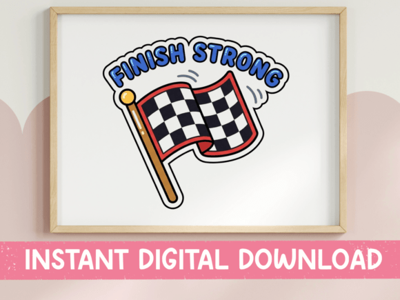 Finish Strong Racing Flag Sticker Graphics