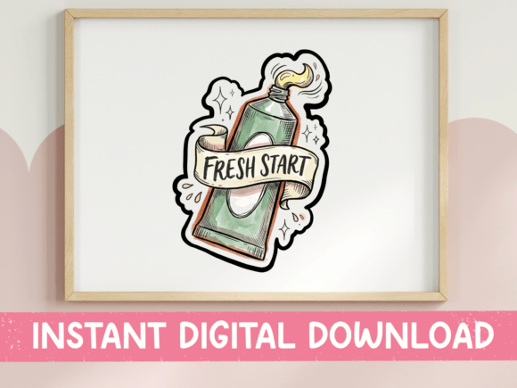 Fresh Start Spray Can Banner Sticker: Graphics for T-Shirt Designs & Beyond