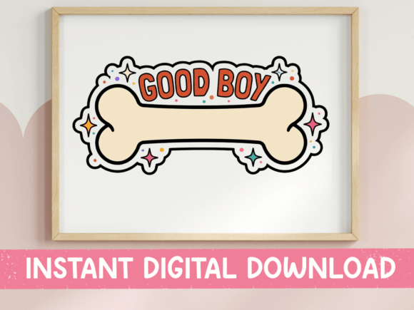 Good Boy Dog Bone Sticker Design: Graphics for T-Shirt Designs