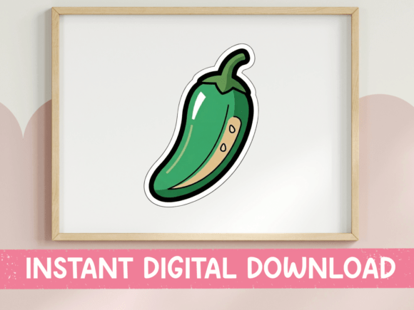 Green Jalapeno Pepper Sticker Graphics for T-Shirt Designs