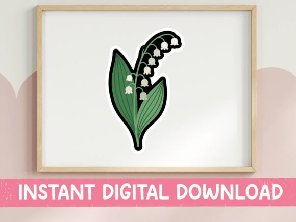 Lily of the Valley Floral Sticker: Graphics for T-Shirt Designs