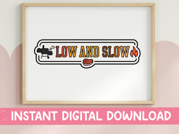 Low and Slow BBQ Sticker: Graphics for T-Shirt Designs