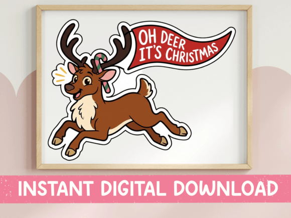 Oh Deer! Its Christmas Reindeer Sticker Graphics