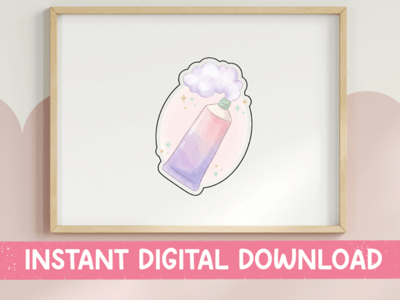 Pastel Toothpaste Cloud Dreamy Sticker: Graphics & T-Shirt Designs