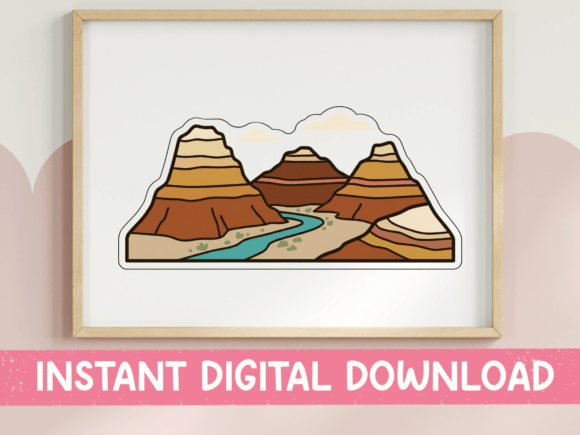 Red Rock Canyon Desert Sticker: Graphics for T-Shirt Designs
