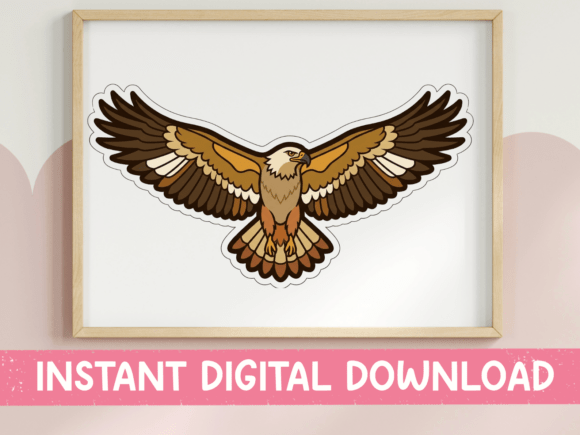 Soaring Hawk Wings Spread Sticker: Graphics for T-Shirt Designs