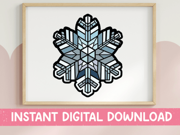 Stained Glass Snowflake Winter Sticker Graphics