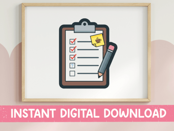 Teacher Checklist Clipboard Sticker: Graphics for T-Shirt Designs