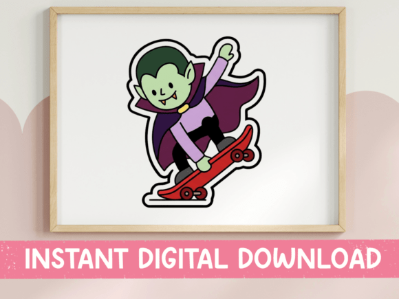 Vampire Skater Sticker: Graphics for T-Shirt Designs
